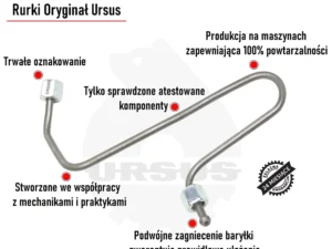 Komplet przewodów wtryskowych (4 szt.) C-360 ORYGINAŁ URSUS