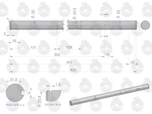 Wałek pedałów C-360 ORYGINAŁ URSUS