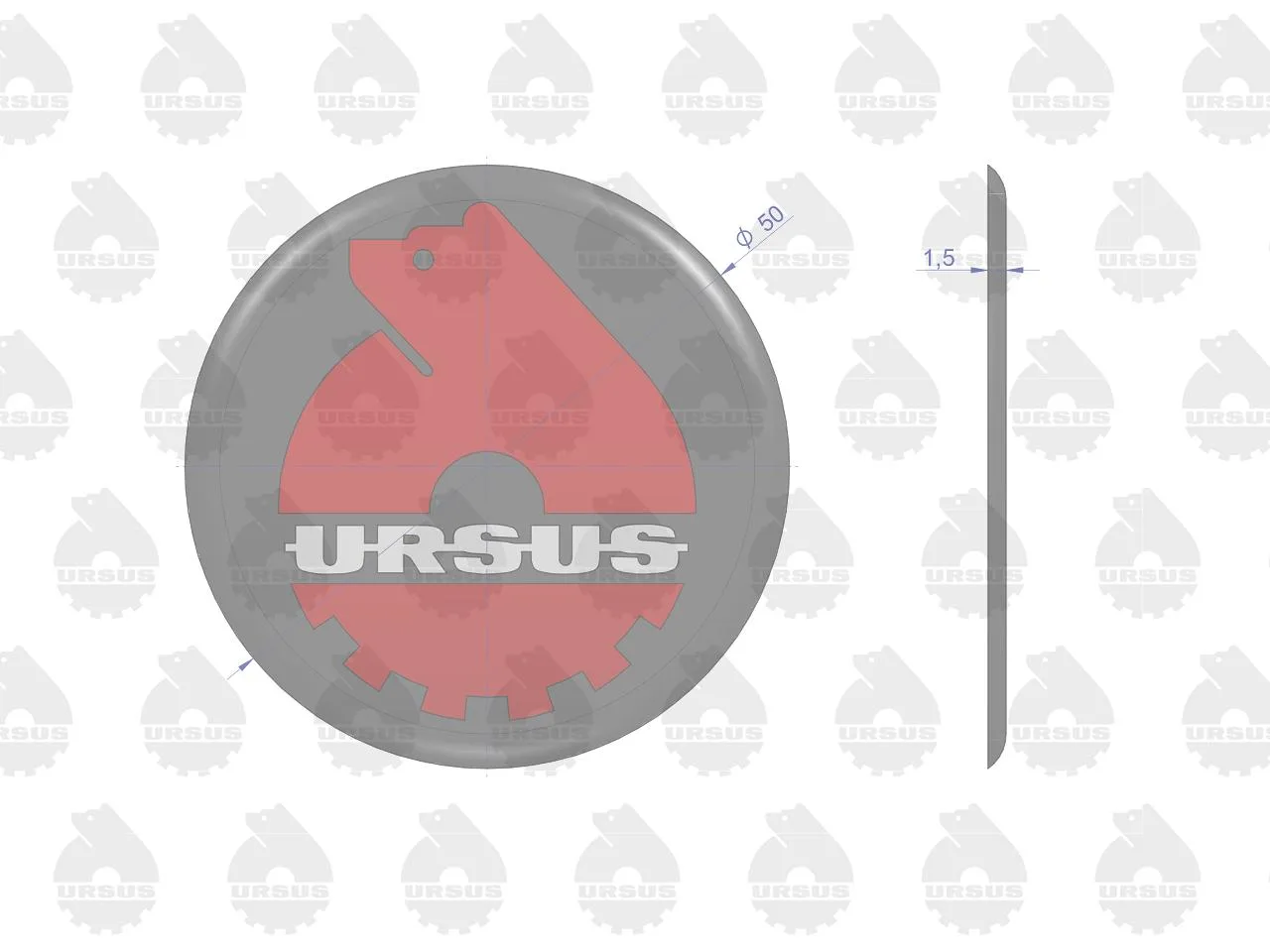 Emblemat, naklejka wypukła 3D-w1 ORYGINAŁ URSUS ( sprzedawane po 5 ) - obrazek 2