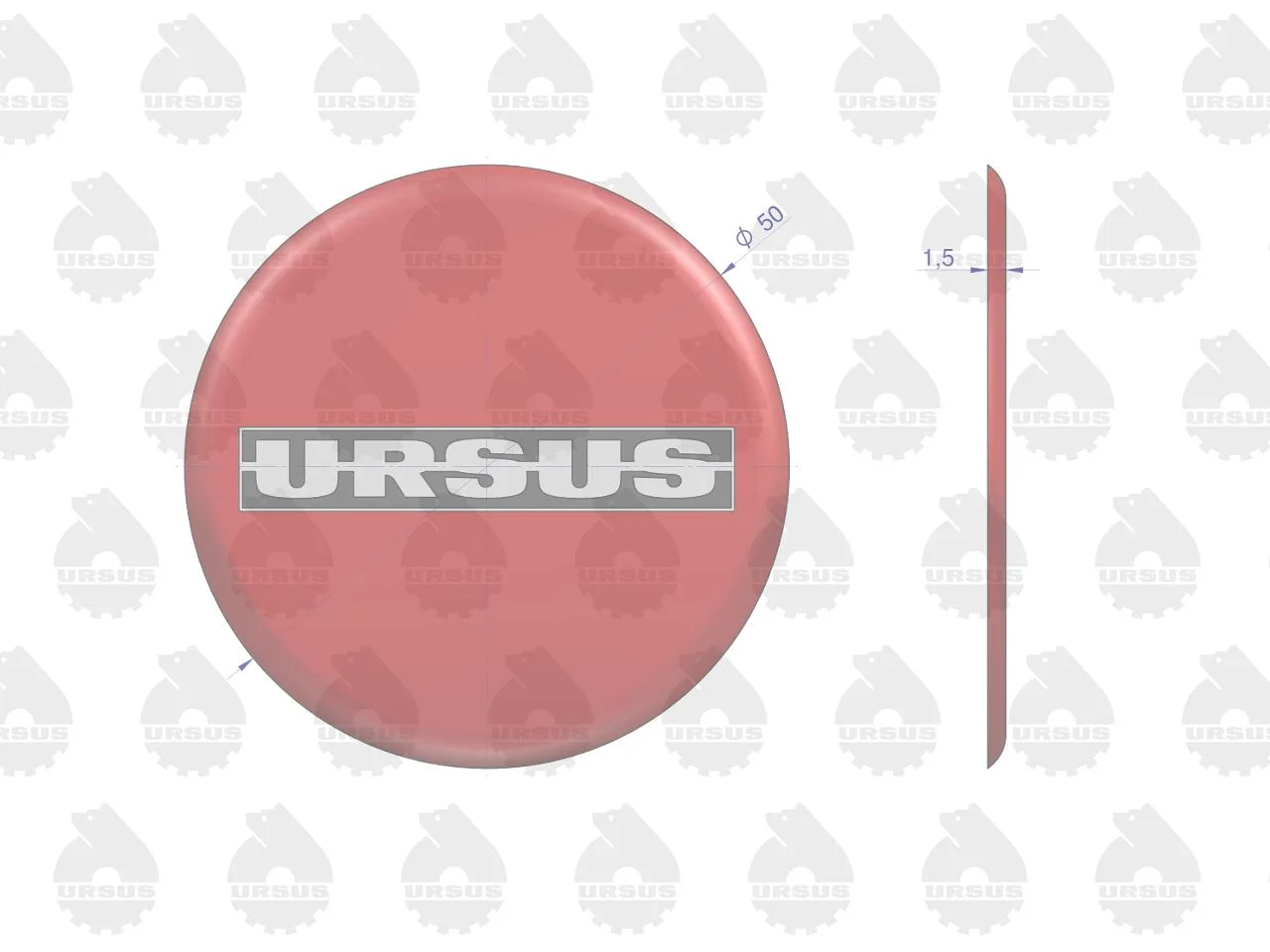 Emblemat. naklejka wypukła 3D-w2 ORYGINAŁ URSUS ( sprzedawane po 5 ) - obrazek 2