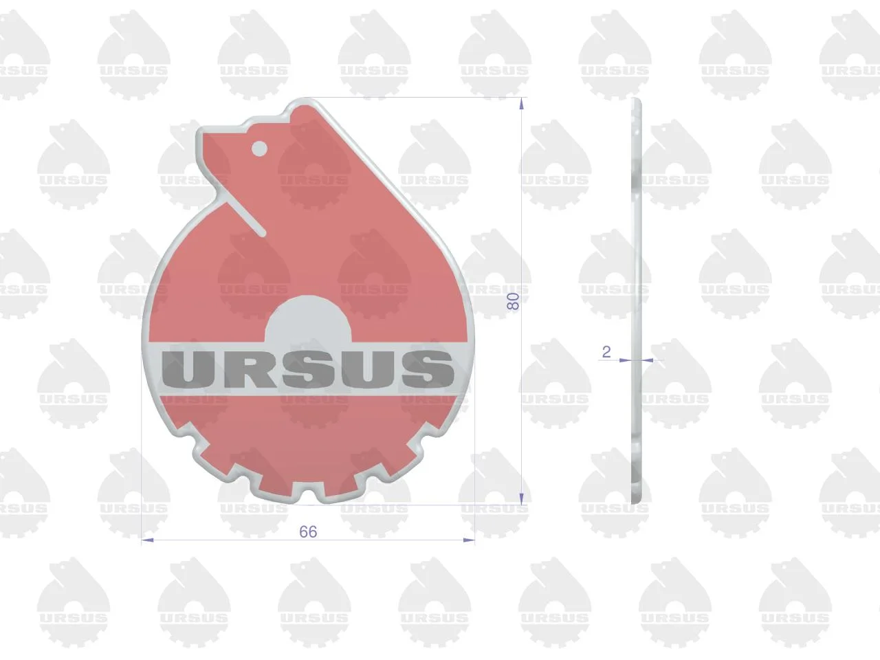 Emblemat. naklejka wypukła 3D-w3 ORYGINAŁ URSUS ( sprzedawane po 4 ) - obrazek 2
