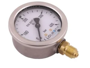 Manometr glicerynowy M63 0-400 bar dolne przyłącze G1/4" POLMO