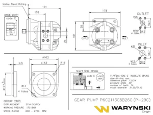 Pompa hydrauliczna P-029C P6C2113C5B26C P2C2113C5B26C Waryński