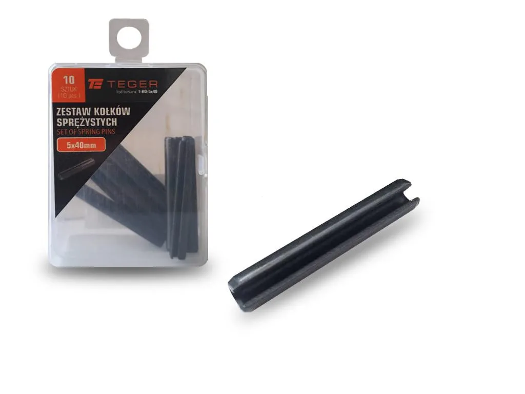 Kołek sprężysty 5x40 TEGER, (sprzedawane po 10)
