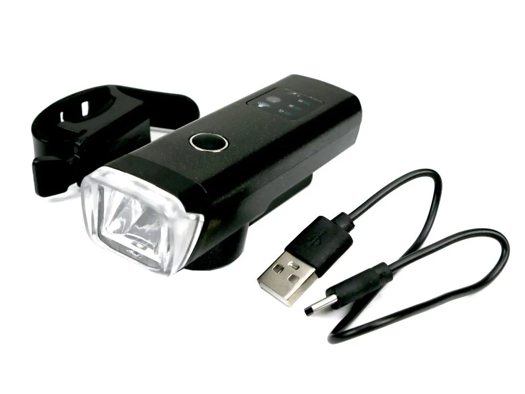 Zestaw lamp rowerowych, latarka LED przednia 2000 mAh i latarka LED tylna 150mAh ładowane USB z klaksonem Teger - obrazek 6
