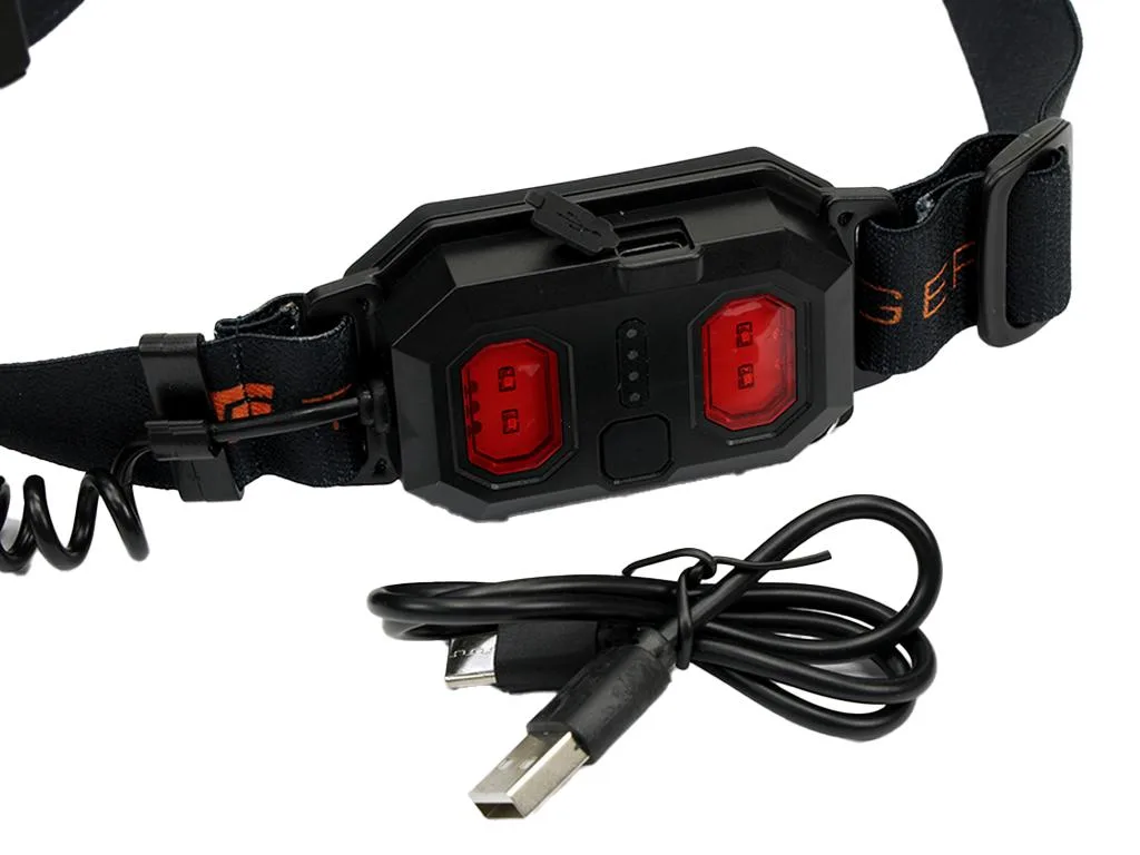 Latarka czołówka, paskowa SOFT LED COB 450lm z funkcją RED z tyłu ładowana USB, Teger - obrazek 5