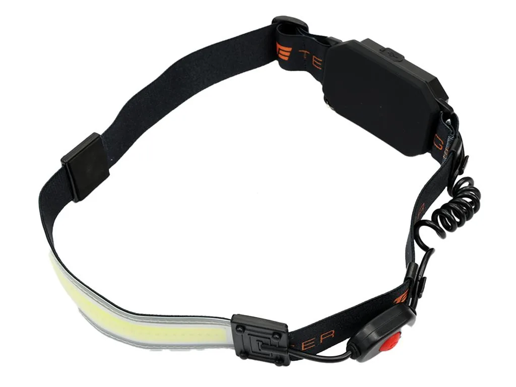 Latarka czołówka, paskowa SOFT LED COB 450lm z funkcją RED z tyłu ładowana USB, Teger