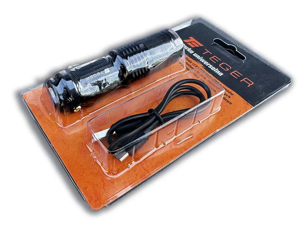 Latarka uniwersalna ładowana USB z funkcją POWER BANK 2200mAh XPS 300 lm Teger - obrazek 3