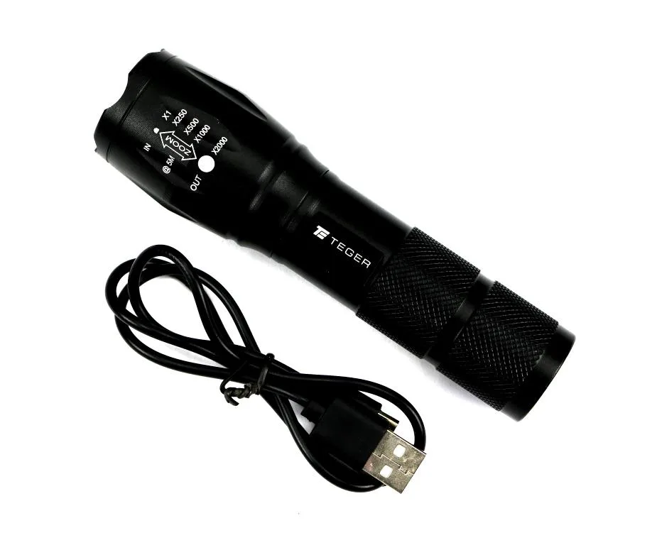 Latarka uniwersalna ładowana USB z funkcją POWER BANK 2200mAh XPS 300 lm Teger