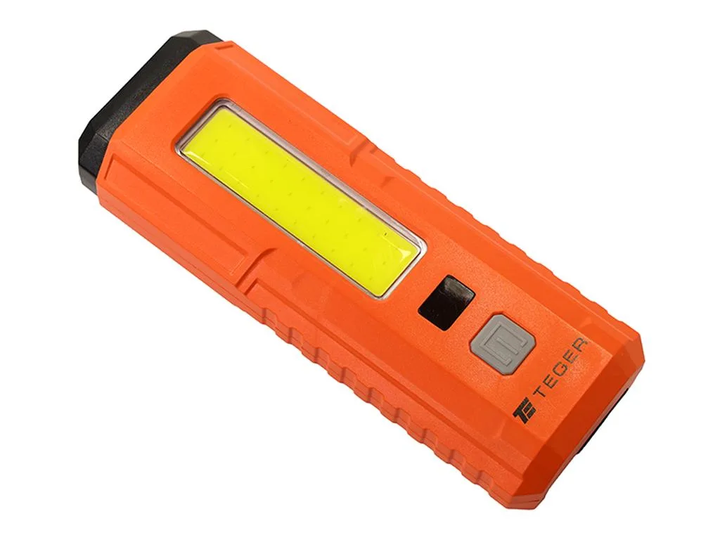 Latarka uniwersalna LED COB,ładowana USB z funkcją warsztatową, cyfrowym wyświetlaczem naładowania i powerbank 2400 mAh XPS 300 lm Teger - obrazek 2