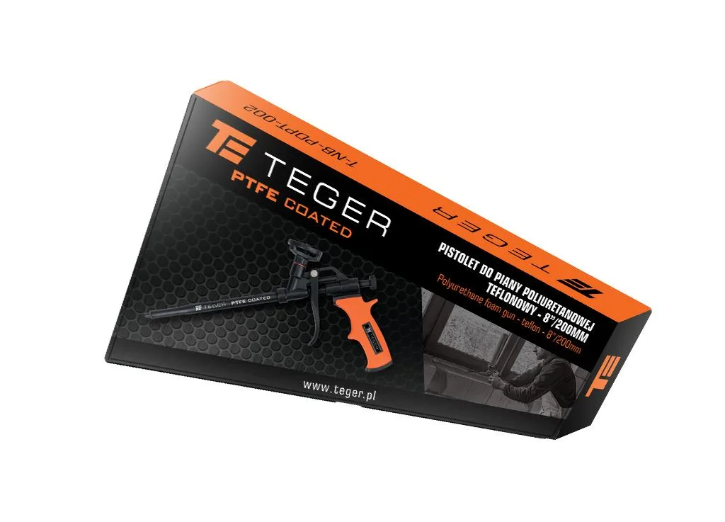 Pistolet do piany poliuretanowej - teflonowy 8"/200mm / TEGER - obrazek 3