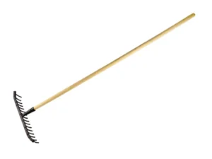 Grabie metalowe 18 zębne do kamienia na drewnianym trzonku - Extra strong / TEGER (pakowane po 5 szt)