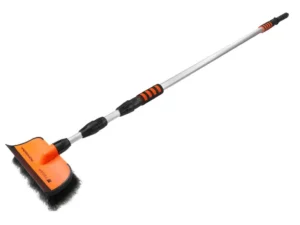 Szczotka teleskopowa - przepływowa ze ściągaczką PROFESSIONAL - LONG (dł. 180-400cm) / miękkie włosie PVC / TEGER