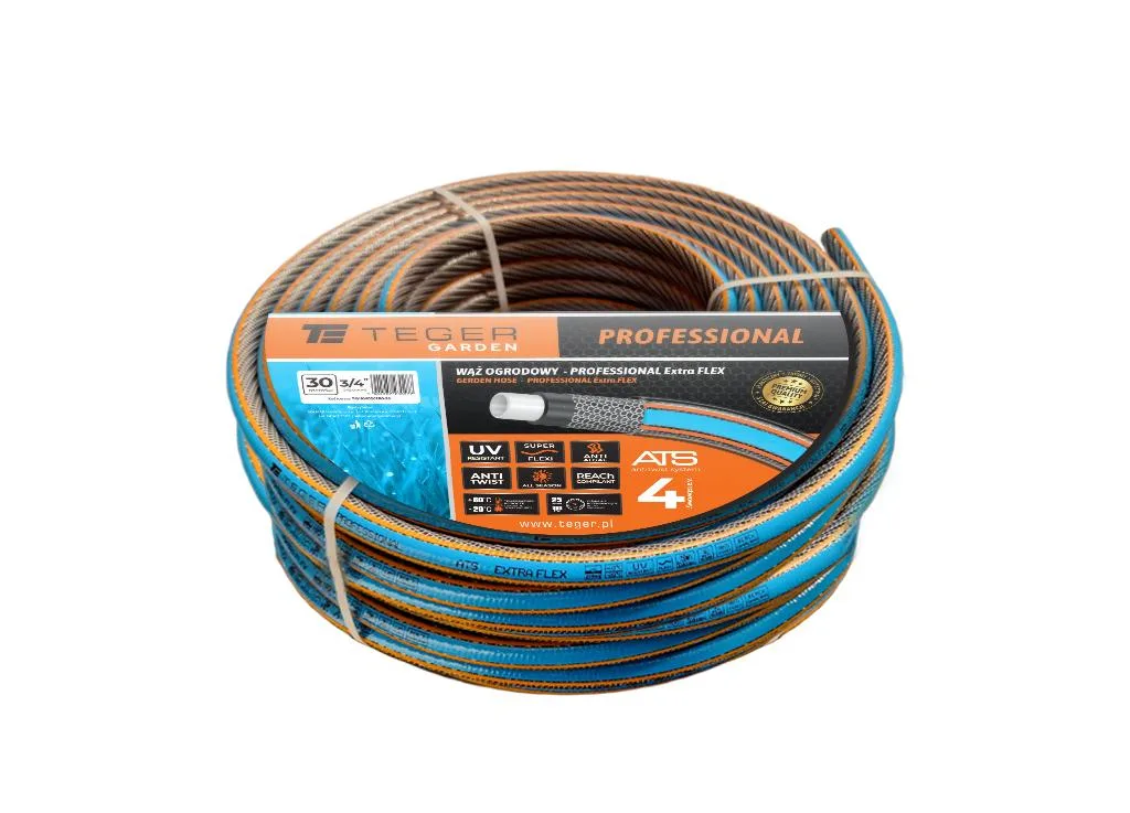 Wąż ogrodowy "PROFESSIONAL- EXTRA FLEX" FI 3/4". 30m / TEGER