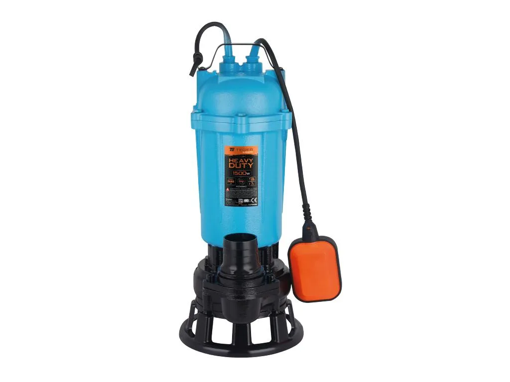 Pompa zanurzeniowa do wody brudnej i ścieków z rozdrabniaczem 1500W HEAVY DUTY, (włącznik pływakowy), TEGER
