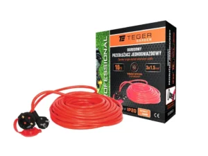 Przedłużacz jednogniazdowy, ogrodowy PROFESSIONAL, 3X1,5mm, IP20, H05VV-F, z uziemieniem, cert. CE / 10M, Teger