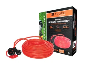 Przedłużacz jednogniazdowy, ogrodowy PROFESSIONAL, 3X1,5mm, IP20, H05VV-F, z uziemieniem, cert. CE / 20M, Teger