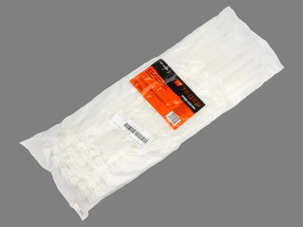 Opaski kablowe, opaska kablowa, opaski zaciskowe, tyrytytki, trytytki, 12.0 x 500mm 100 szt w worku transparentne odporne na UV, Teger - obrazek 2
