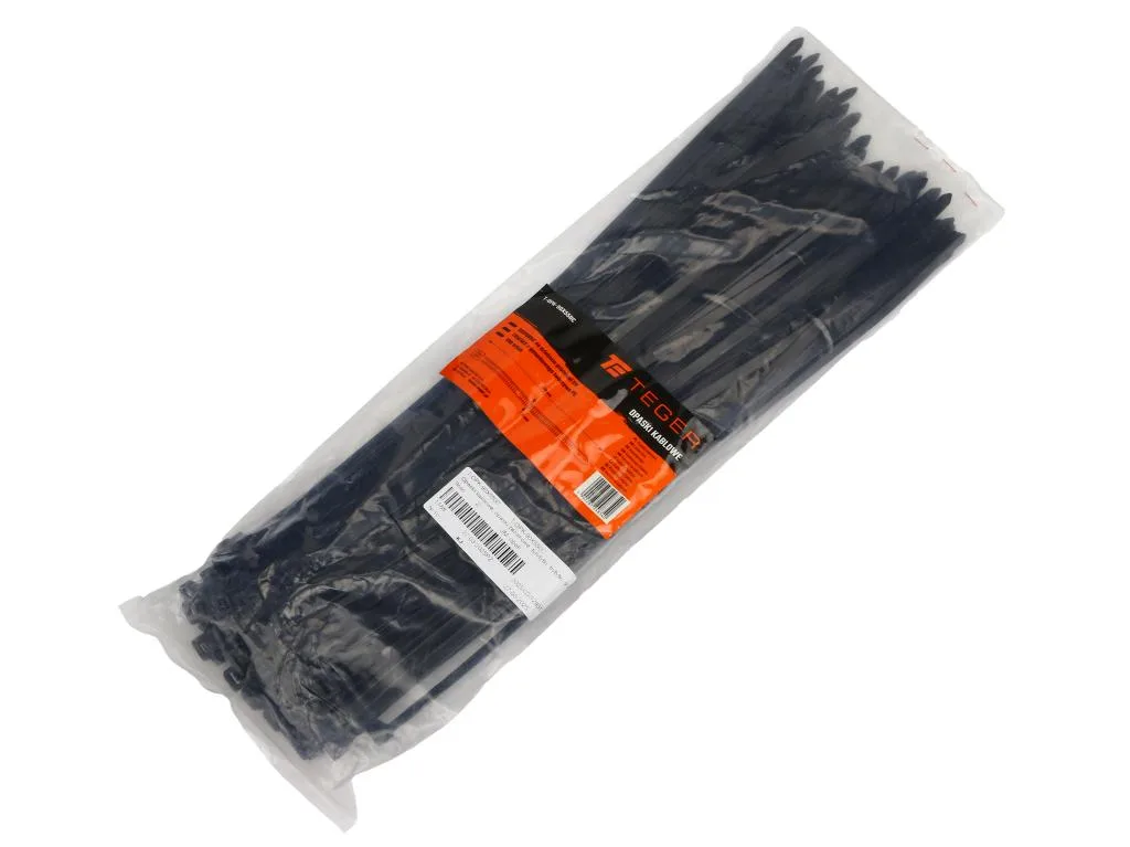 Opaski kablowe,opaska kablowa, opaski zaciskowe, tyrytytki, trytytki, 9.0 x 550mm 100 szt w worku czarne odporne na UV, Teger - obrazek 2