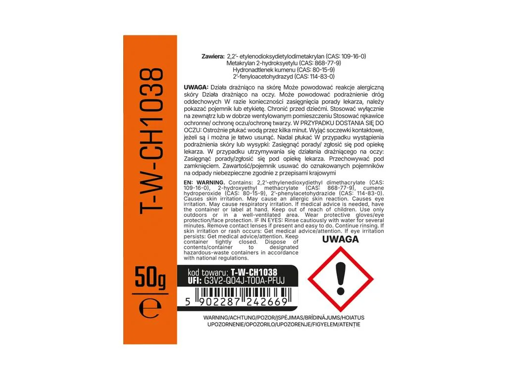 Klej do gwintów rurowych MEDIUM - żółty, 50g, Teger - obrazek 3