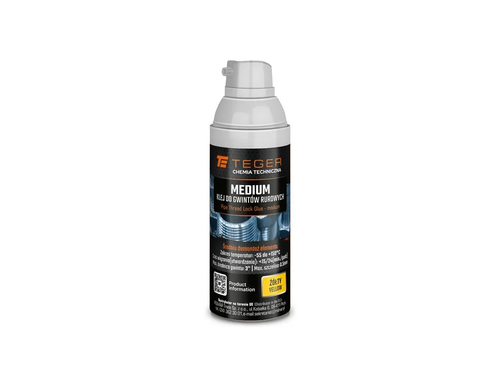 Klej do gwintów rurowych MEDIUM - żółty, 50g, Teger