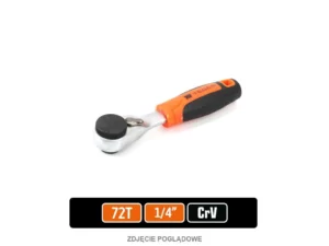 Grzechotka 1/4" 72T - z uchwytem na bity HEX, CR-V, Teger