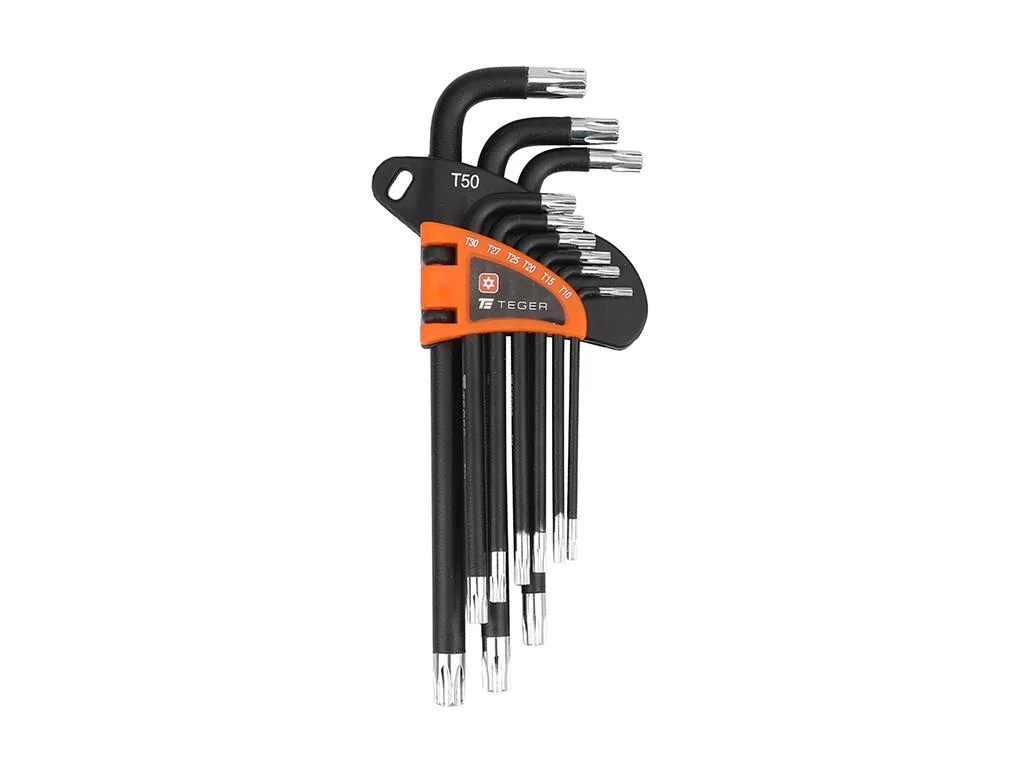 Zestaw kluczy imbusowych, TORX T10-T50 - DŁUGIE 9szt, Teger