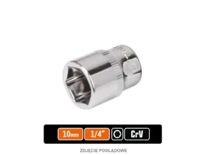 Klucz nasadowy 1/4" sześciokątny 10 mm, CR-V, Teger