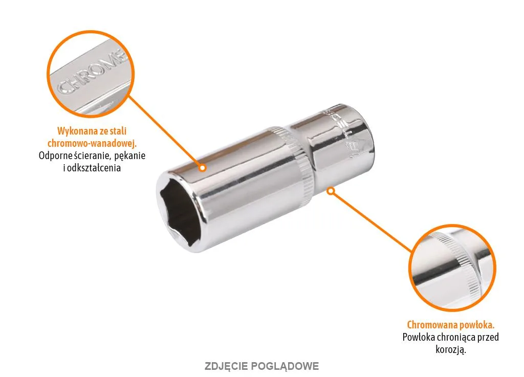 Klucz nasadowy 1/4" sześciokątny długi 5.5 mm, CR-V, Teger - obrazek 2