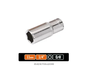 Klucz nasadowy 1/4" sześciokątny długi 11 mm, CR-V, Teger