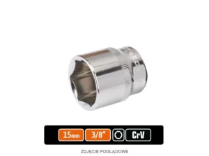 Klucz nasadowy 3/8" sześciokątny 15 mm, CR-V, Teger