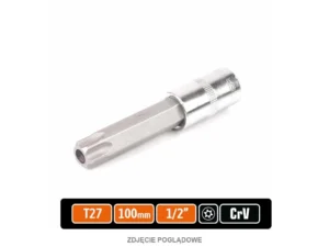 Klucz nasadowy 1/2" z bitem TORX T27x100 mm - z otworem, S2/CR-V, Teger