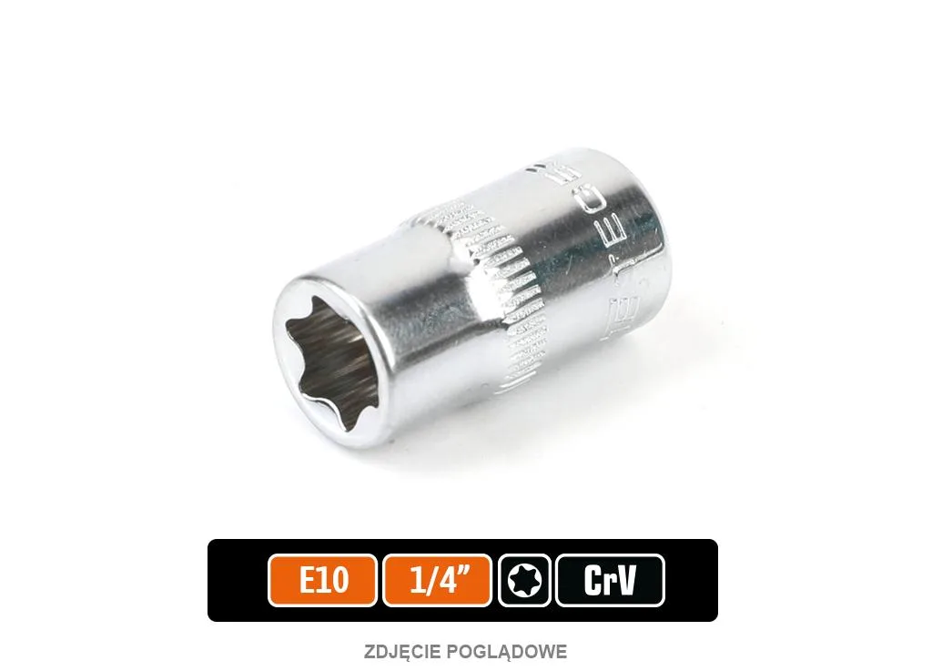 Klucz nasadowy 1/4" TORX E10, CR-V, Teger