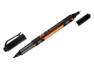 Marker budowlano - przemysłowy - czarny / dwustronny (końcówka 0.5/1.0 mm tusz czarny permanentny wodoodporny ) / TEGER (sprzedawane po 12 szt.)