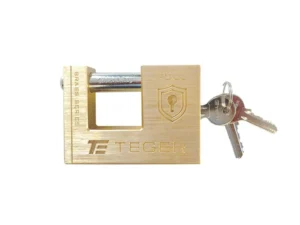 Kłódka antywłamaniowa - mosiężna / trzpieniowa 80mm - 3 klucze / TEGER