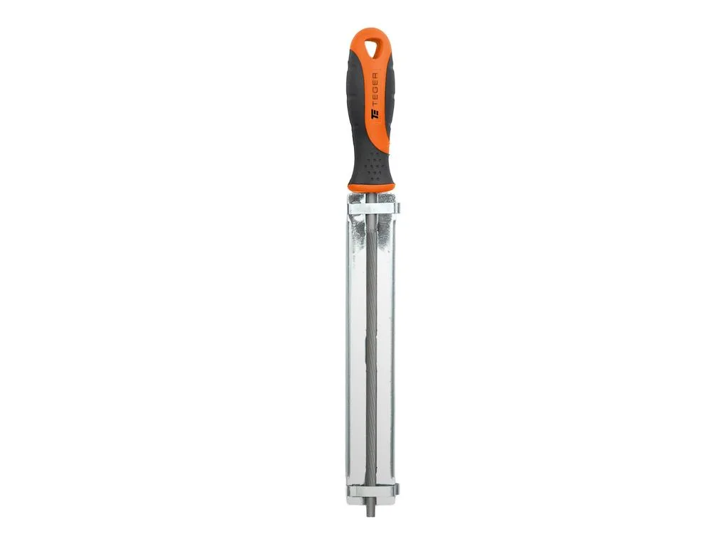 Pilnik okrągły do ostrzenia łańcucha z prowadnikiem, 4.5/200mm - 3/8"; 0,325", Teger