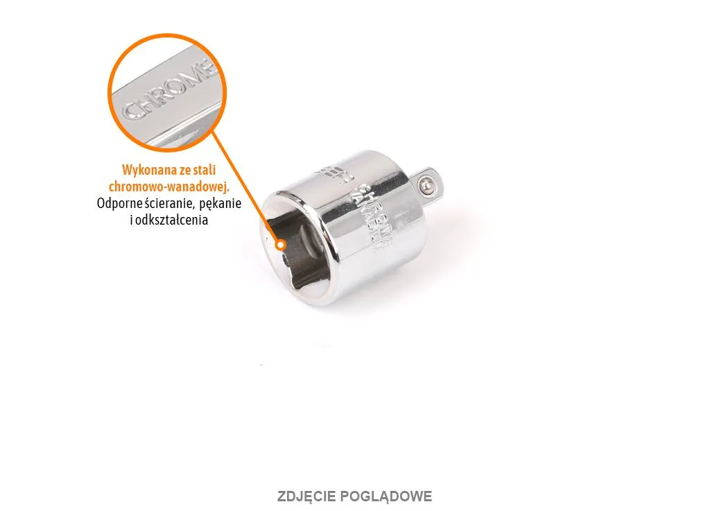 Redukcja F 3/8"-M 1/2", CR-V, Teger - obrazek 2
