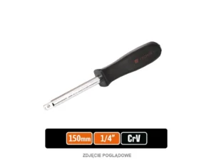 Pokrętło do nasadek z uchwytem wkrętakowym 1/4", 150 mm, CR-V, Teger