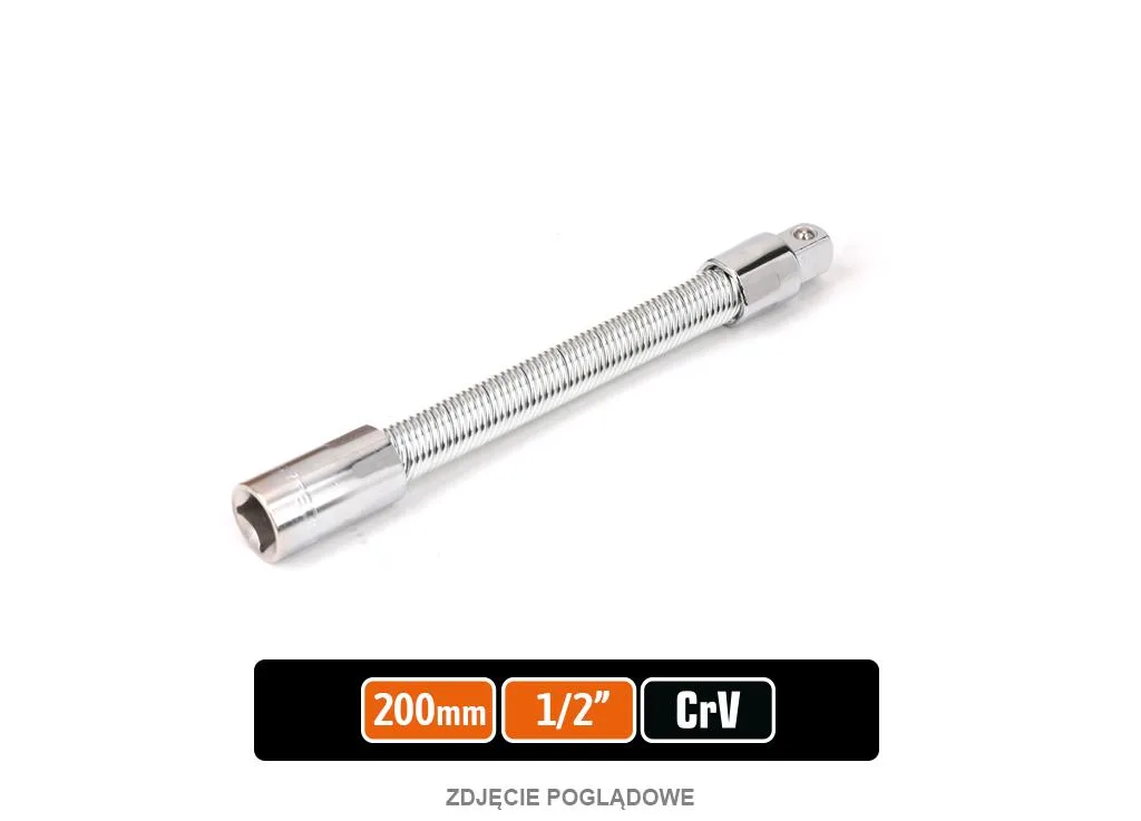 Przedłużka do nasadek 1/2" giętka 200 mm, CR-V, Teger