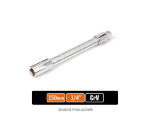 Przedłużka do nasadek 1/4" giętka 150 mm, CR-V, Teger