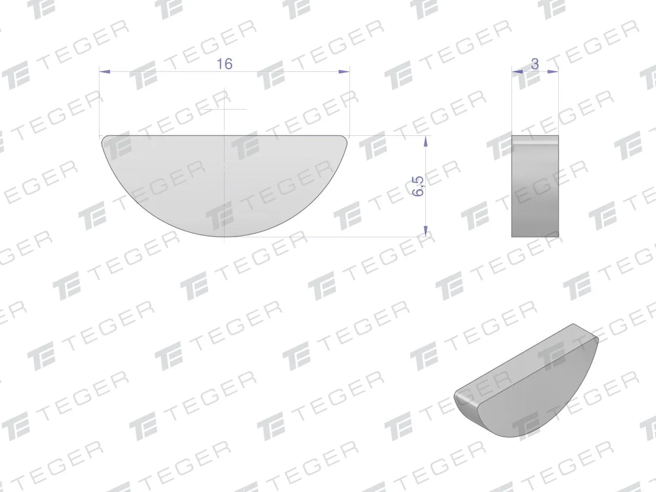Wpust czółenkowy 3x6.5 TEGER, (sprzedawane po 10) - obrazek 2