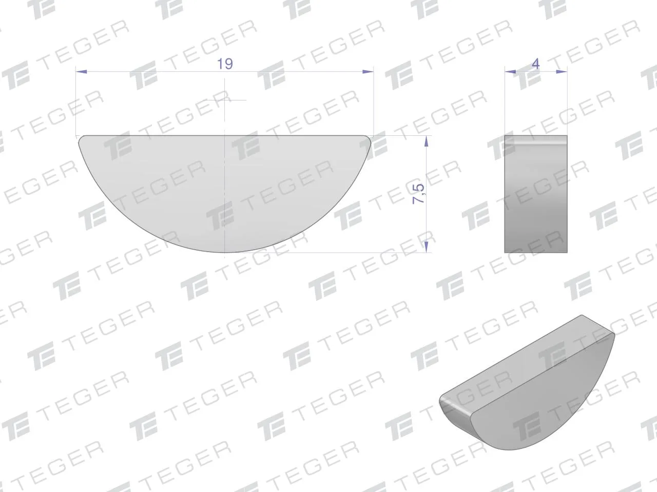 Wpust czółenkowy 4x7.5 TEGER, (sprzedawane po 10) - obrazek 2