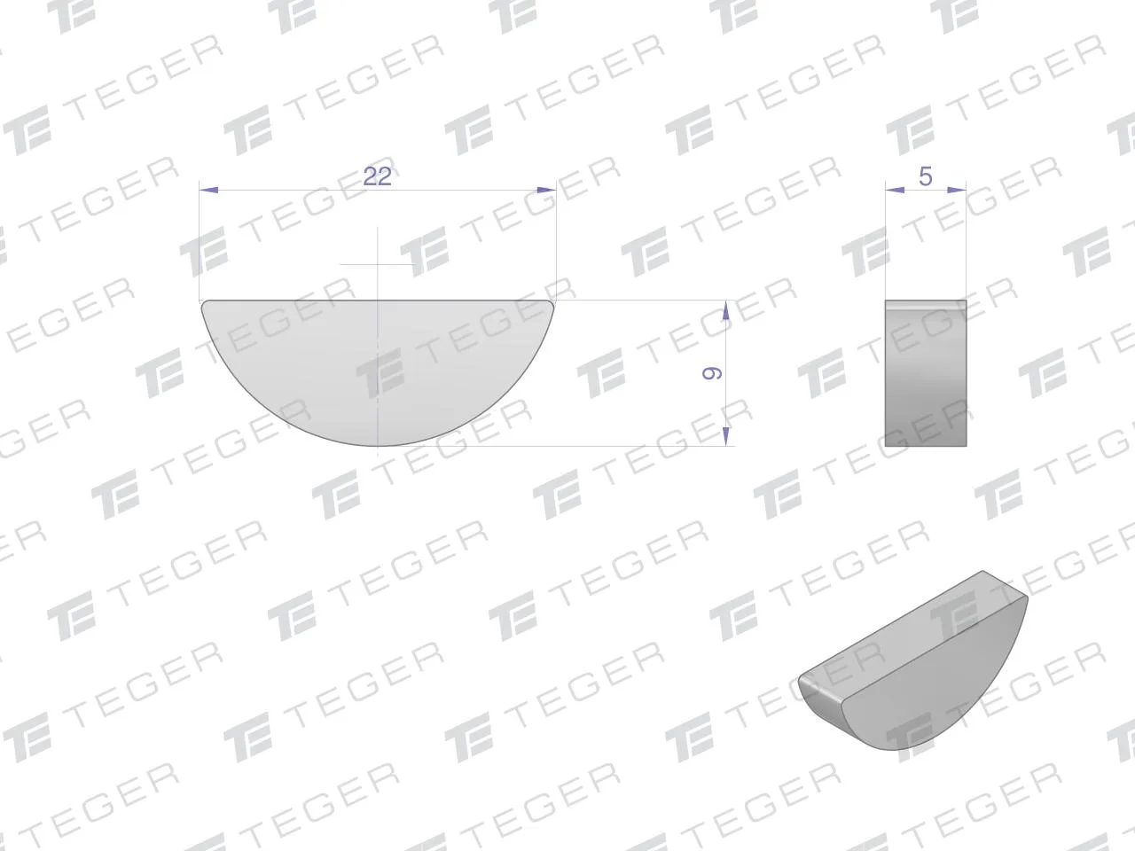 Wpust czółenkowy 5x9 TEGER, (sprzedawane po 10) - obrazek 2