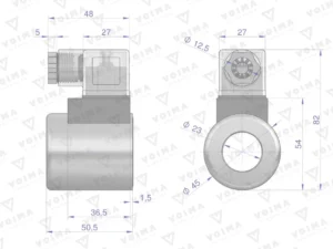 Cewka dzielnika elektrozaworu V-DVS-50L-3/8 V-DVS-50L-1/2 24V DC VOIMA