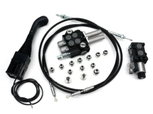 Zestaw do Ładowacz TUR -Rozdzielacz 40L 2-sekcyjny + Elektrozawór + Joystick z przyciskiem + Elementy złączne + Linki na kulkę 2000mm VOIMA