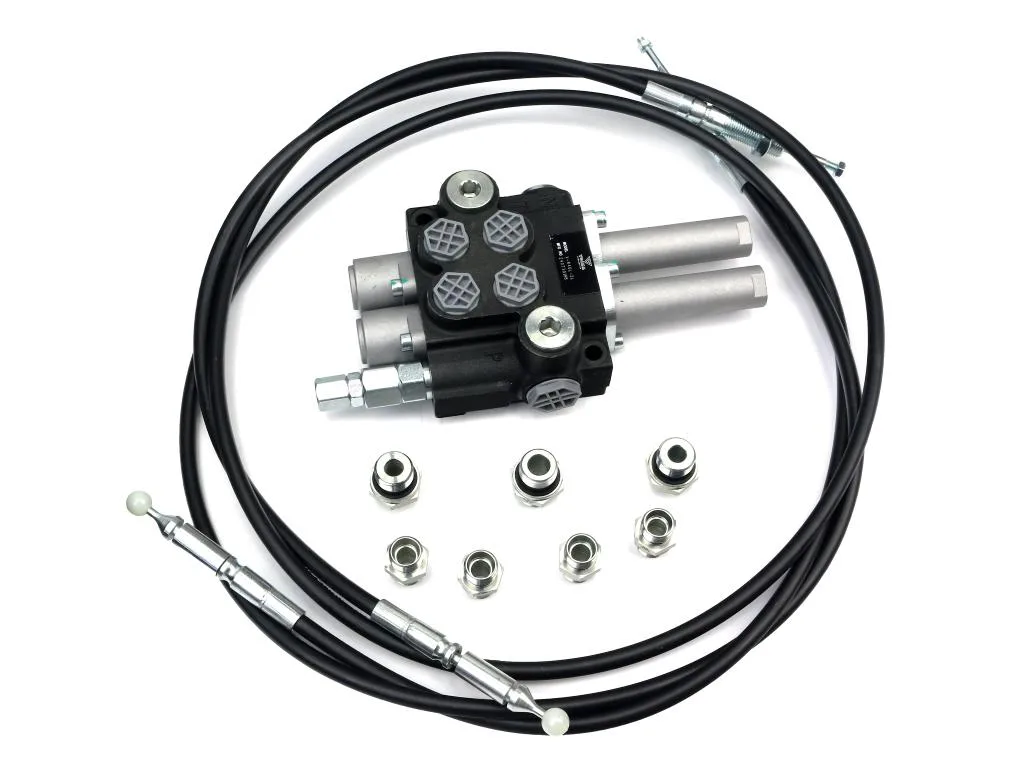 Zestaw do Ładowacz TUR -Rozdzielacz 40L 2-sekcyjny + Joystick z przyciskiem + Elementy złączne + Linki na kulkę 2000mm VOIMA - obrazek 2