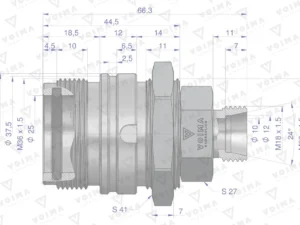 Zawór gniazdo ZSR6160101 (pasuje do Bizon) M18x1.5 skręcane VOIMA