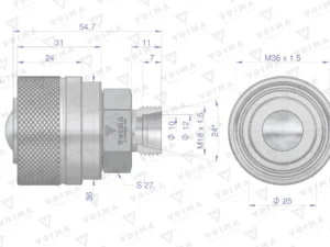 Zawór wtyczka ZSR6160102 (pasuje do Bizon) M18x1.5 skręcane VOIMA