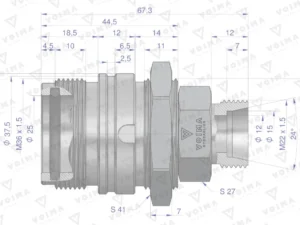 Zawór gniazdo ZSR (50490020) M22x1.5 skręcane VOIMA