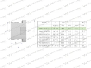 Korek hydrauliczny calowy (na imbus) 1/8" BSP ED Waryński ( sprzedawane po 10 )